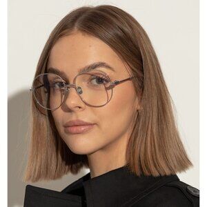 NEW VALENTINO EYEGLASSES STUD-III VLX-136B ROUND WOMEN SILVER EYEWEAR